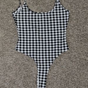 Checkered body suit